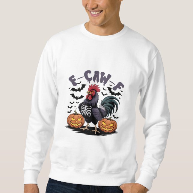 F Caw F Humor Krähe Gothic Lustiger Stil Sweatshirt (Vorderseite)