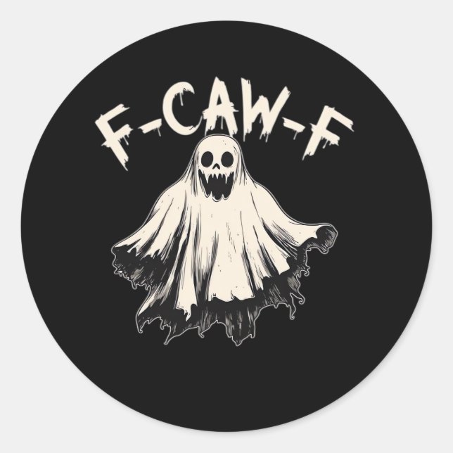 F-Caw-F Humor Retro Klassiker Runder Aufkleber (Vorderseite)