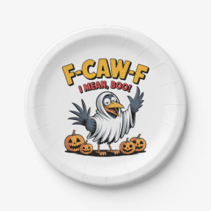 F-Caw-F I Gemein Boo Funny Spooky Halloween Skull Pappteller