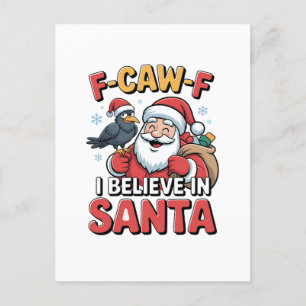F-Caw-F Ich glaube an Weihnachts-Weihnachtskrippe Einladungspostkarte