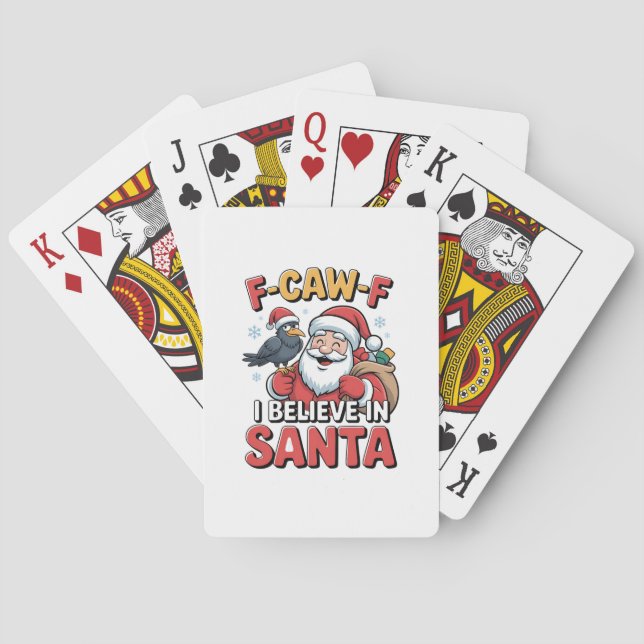 F-Caw-F Ich glaube an Weihnachts-Weihnachtskrippe Spielkarten (Rückseite)