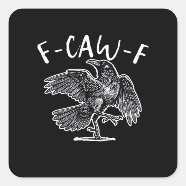 F-Caw-F im Vintage-Stil Quadratischer Aufkleber (Vorderseite)