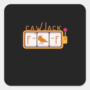 F-Caw-F Jackpot Retro Grafik Quadratischer Aufkleber