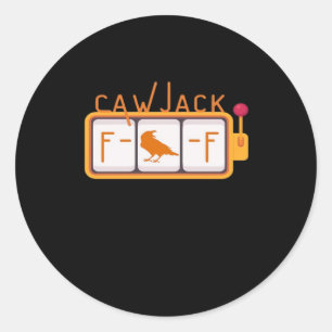 F-Caw-F Jackpot Retro Grafik Runder Aufkleber