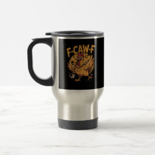 F-Caw-F Kaffee Huhn Hahn Lustiger Vogel F-Caw-F Reisebecher