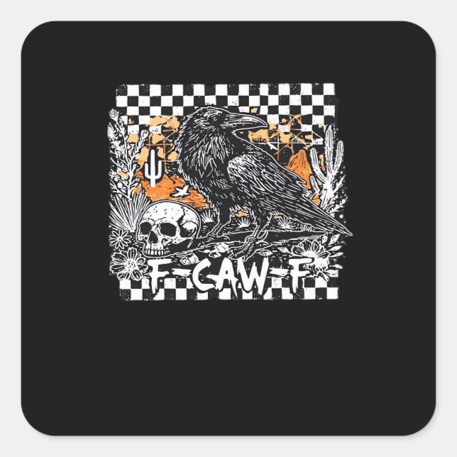 F-Caw-F Klassisch Cool Quadratischer Aufkleber (Vorderseite)