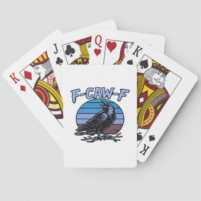 F-Caw-F Klassisch Lustig Retro Spielkarten (Rückseite)