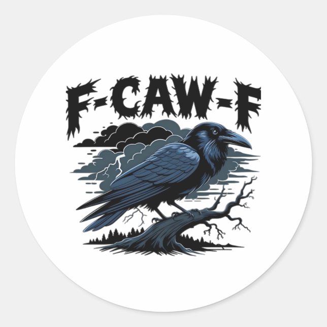 F-Caw-F Klassisch Minimal Sauber Runder Aufkleber (Vorderseite)