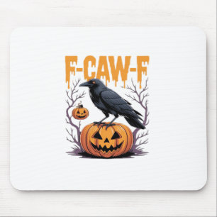 F-Caw-F Klassisches Halloween-Raben-Kürbis-T-Shirt Mousepad