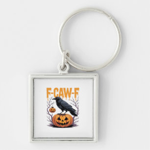 F-Caw-F Klassisches Halloween-Raben-Kürbis-T-Shirt Schlüsselanhänger