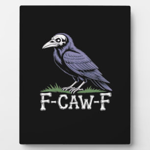 F-Caw-F Knochen Text Totenkopf Rabe - Gothic Makab Fotoplatte