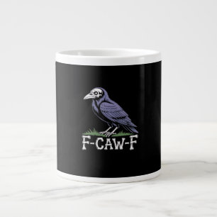 F-Caw-F Knochen Text Totenkopf Rabe - Gothic Makab Jumbo-Tasse