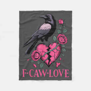 F Caw F Krähe Anti Valentinstag Dunkel Gothic Gebr Fleecedecke
