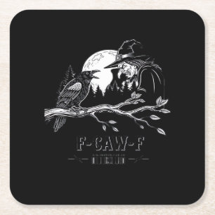 F-Caw-F Krähe Halloween Hexe F-Caw-F Rechteckiger Pappuntersetzer