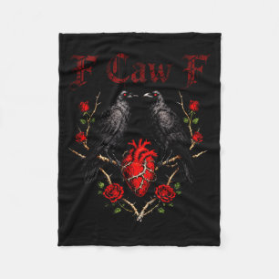 F Caw F Krähe Herz Lustig Anti Valentinstag Single Fleecedecke