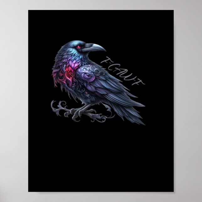 F-Caw-F Krähe Klassischer Retro-Stil Poster (Vorne)