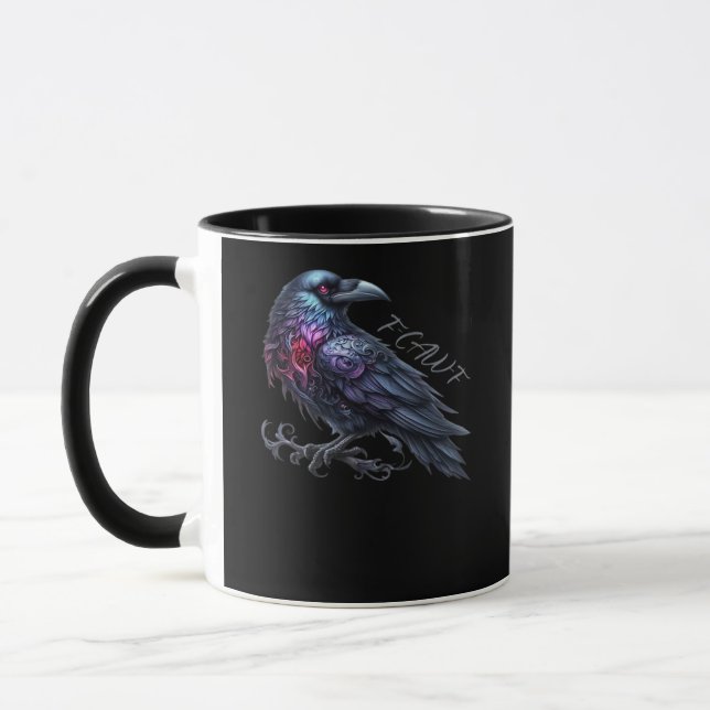 F-Caw-F Krähe Klassischer Retro-Stil Tasse (Links)