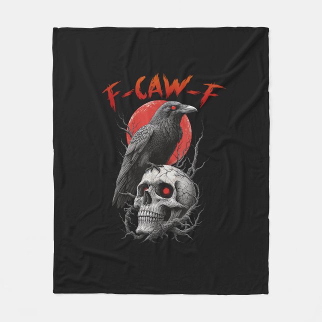 F-Caw-F Krähe Lustig F-Caw-F Ästhetisches Design Fleecedecke (Vorderseite)