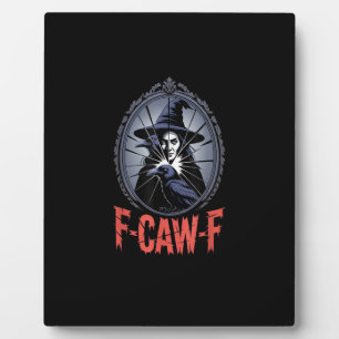 F-Caw-F Krähe Lustige Gothic Mond Vogel Halloween Fotoplatte