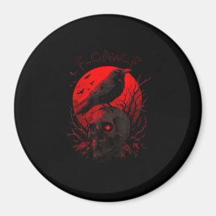 F-Caw-F Krähe Lustiger Vogel Roter Mond Gothic Magnet