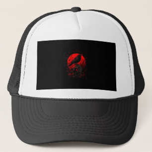F-Caw-F Krähe Lustiger Vogel Roter Mond Gothic Truckerkappe