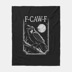 F-Caw-F Krähe Minimal – Retro Gothic Vogel Lustig  Fleecedecke