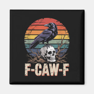F-caw-f Krähe Rabe Schädel Gothic Vintage Floral S Magnet