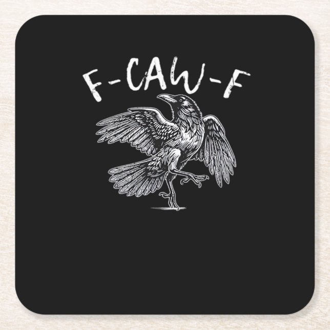 F-Caw-F Krähe Retro Klassiker Rechteckiger Pappuntersetzer (Vorderseite)