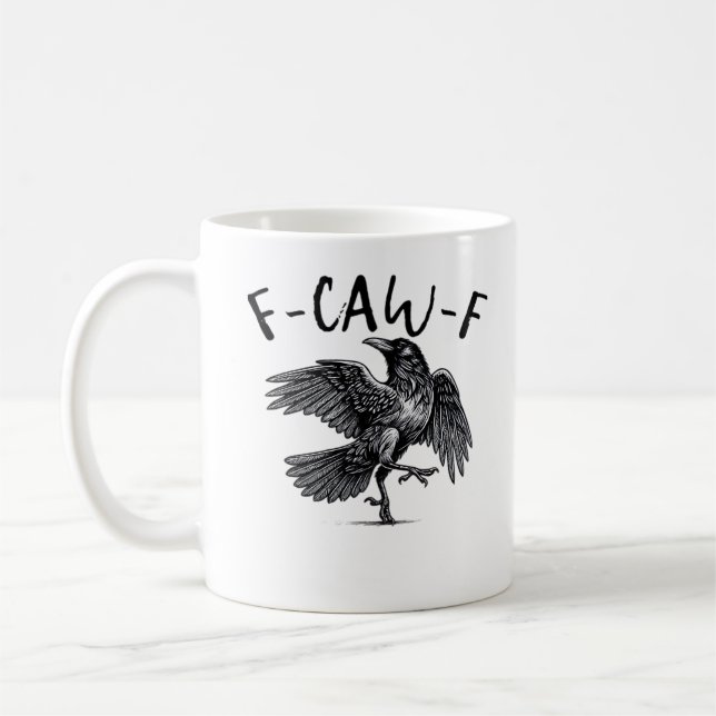 F Caw F Krähe Retro Klassischer Stil Kaffeetasse (Links)