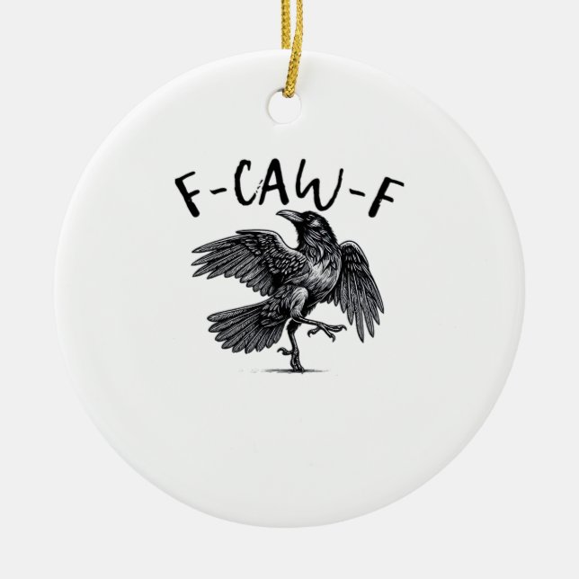F Caw F Krähe Retro Klassischer Stil Keramik Ornament (Vorne)
