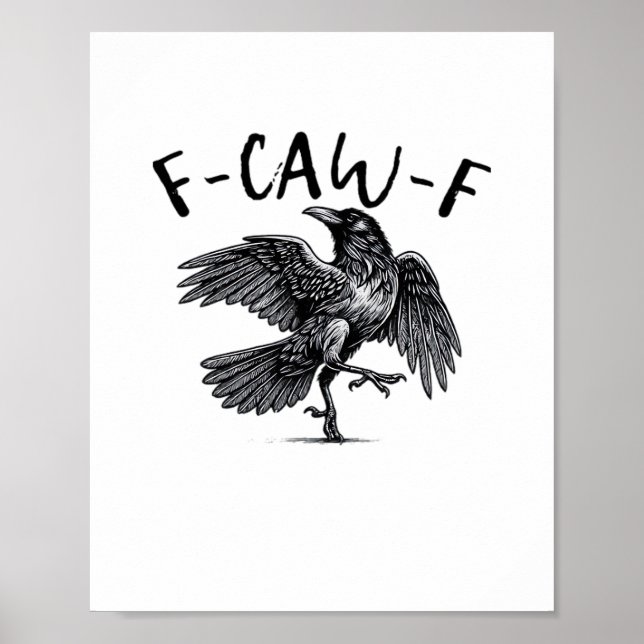 F Caw F Krähe Retro Klassischer Stil Poster (Vorne)