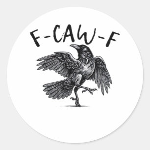 F Caw F Krähe Retro Klassischer Stil Runder Aufkleber