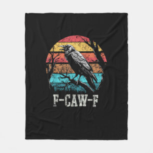 F-Caw-F Krähe Retro Sonnenuntergang Wortspiel Lust Fleecedecke