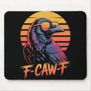 F-caw-f Krähe Schwarzer Vogel Vintage Gothic Erwac Mousepad