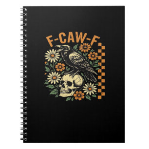 F-Caw-F Krähe Vintage-Grafik Notizblock