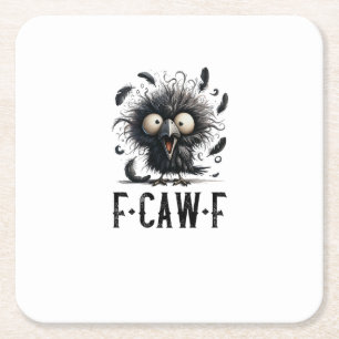 F-Caw-F Krähe Vogel Lustige Krähe F-Caw-F Tri-Blen Rechteckiger Pappuntersetzer