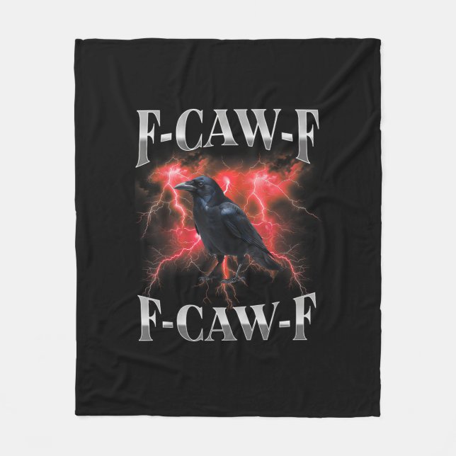 F-Caw-F Krähe Vogel Rabe Gothic Meme Fleecedecke (Vorderseite)