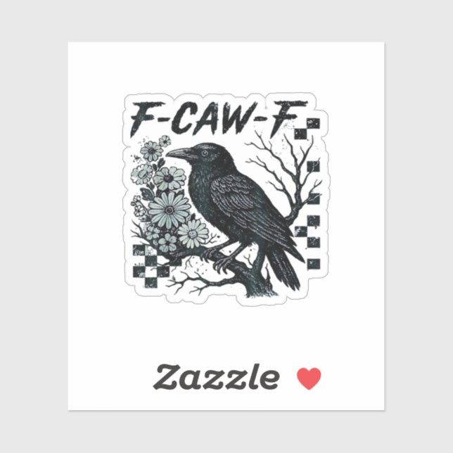 F-Caw-F Krähe Vogel Retro Klassiker Aufkleber (Blatt)
