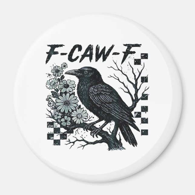 F-Caw-F Krähe Vogel Retro Klassiker Magnet (Vorne)