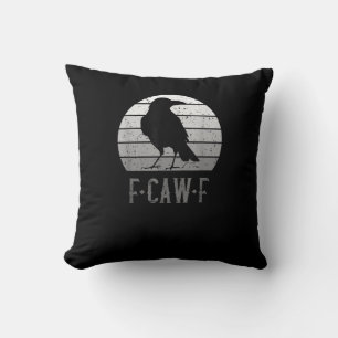 F-Caw-F Krähe Vogel Retro Mond Vintage F-Caw-F Kissen