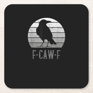 F-Caw-F Krähe Vogel Retro Mond Vintage F-Caw-F Rechteckiger Pappuntersetzer