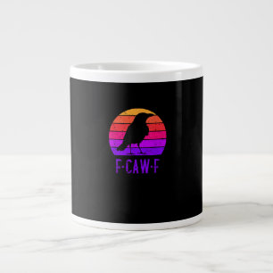 F-Caw-F Krähe Vogel Retro Sonnenuntergang Vintage Jumbo-Tasse