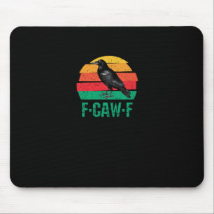 F-Caw-F Krähe Vogel Retro Sonnenuntergang Vintage Mousepad