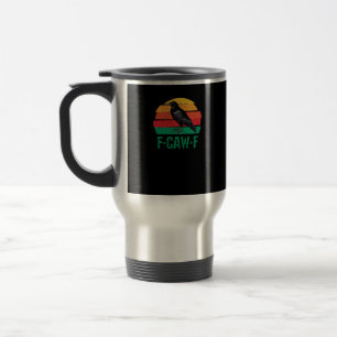 F-Caw-F Krähe Vogel Retro Sonnenuntergang Vintage  Reisebecher