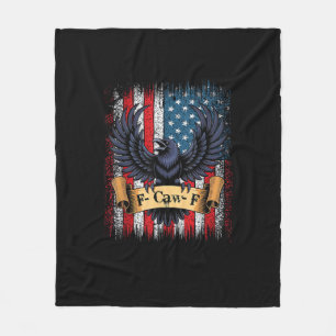 F-Caw-F Krähe Vogel Retro USA-Flagge Vintage F-Caw Fleecedecke