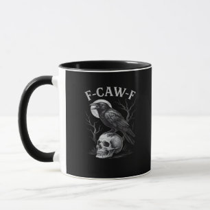 F-Caw-F Krähe Vogel Retro Vintage Gothic Mond F-Ca Tasse