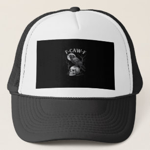 F-Caw-F Krähe Vogel Retro Vintage Gothic Mond F-Ca Truckerkappe