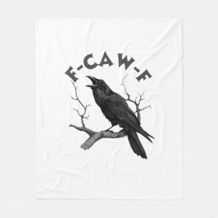 F-Caw-F Krähe Wortspiel Lustiger Vogel Krächzen Gr Fleecedecke