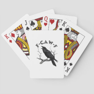 F-Caw-F Krähe Wortspiel Lustiger Vogel Krächzen Gr Spielkarten