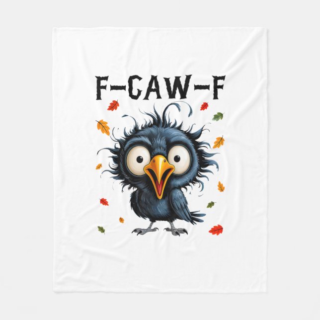 F-Caw-F Krähen-Wortspiel Lustiger Vogel Krächzen G Fleecedecke (Vorderseite)